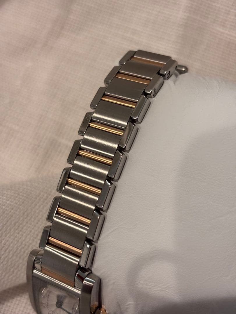 カルティエ 腕時計 タンクフランセーズシルバー 金K18PG コンビ11Pダイヤ