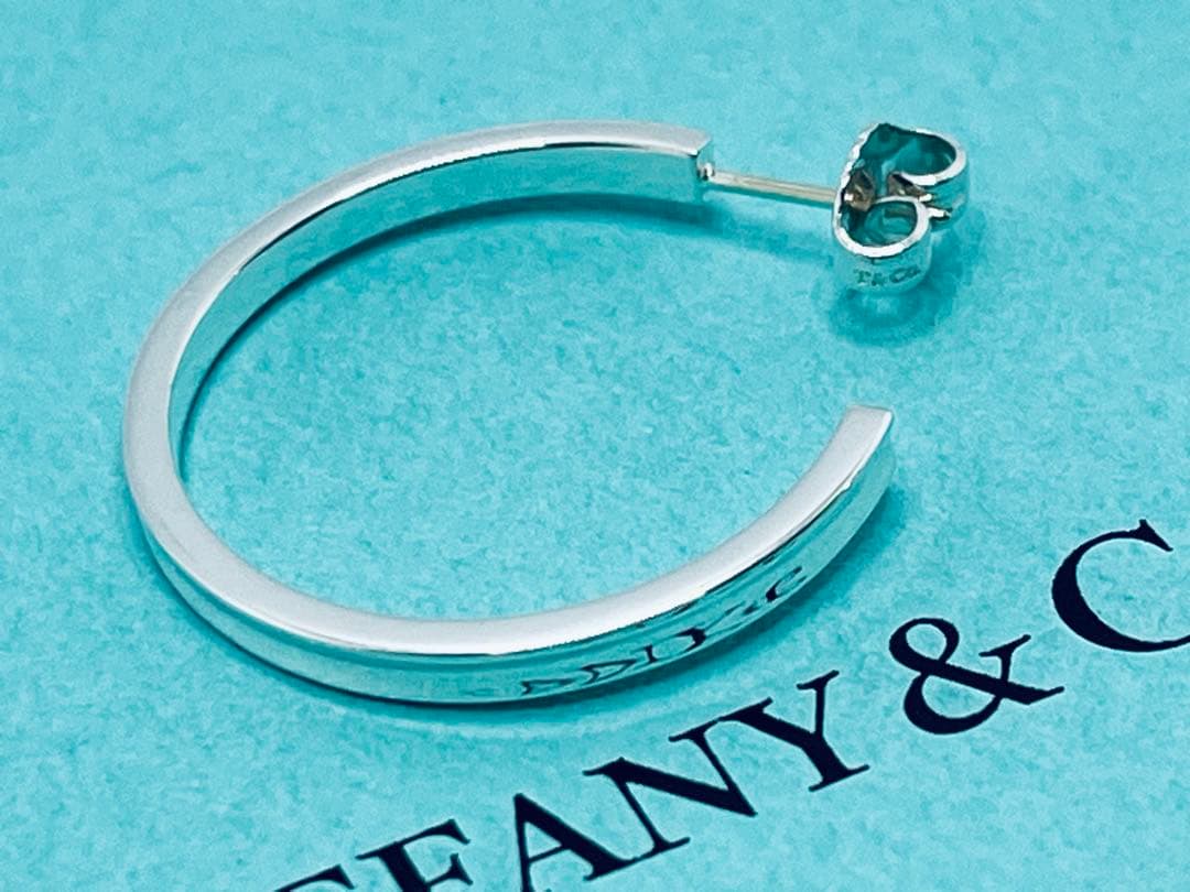 h591 超美品　ティファニー　1837 ラージ　フープ　ピアス　925 片側