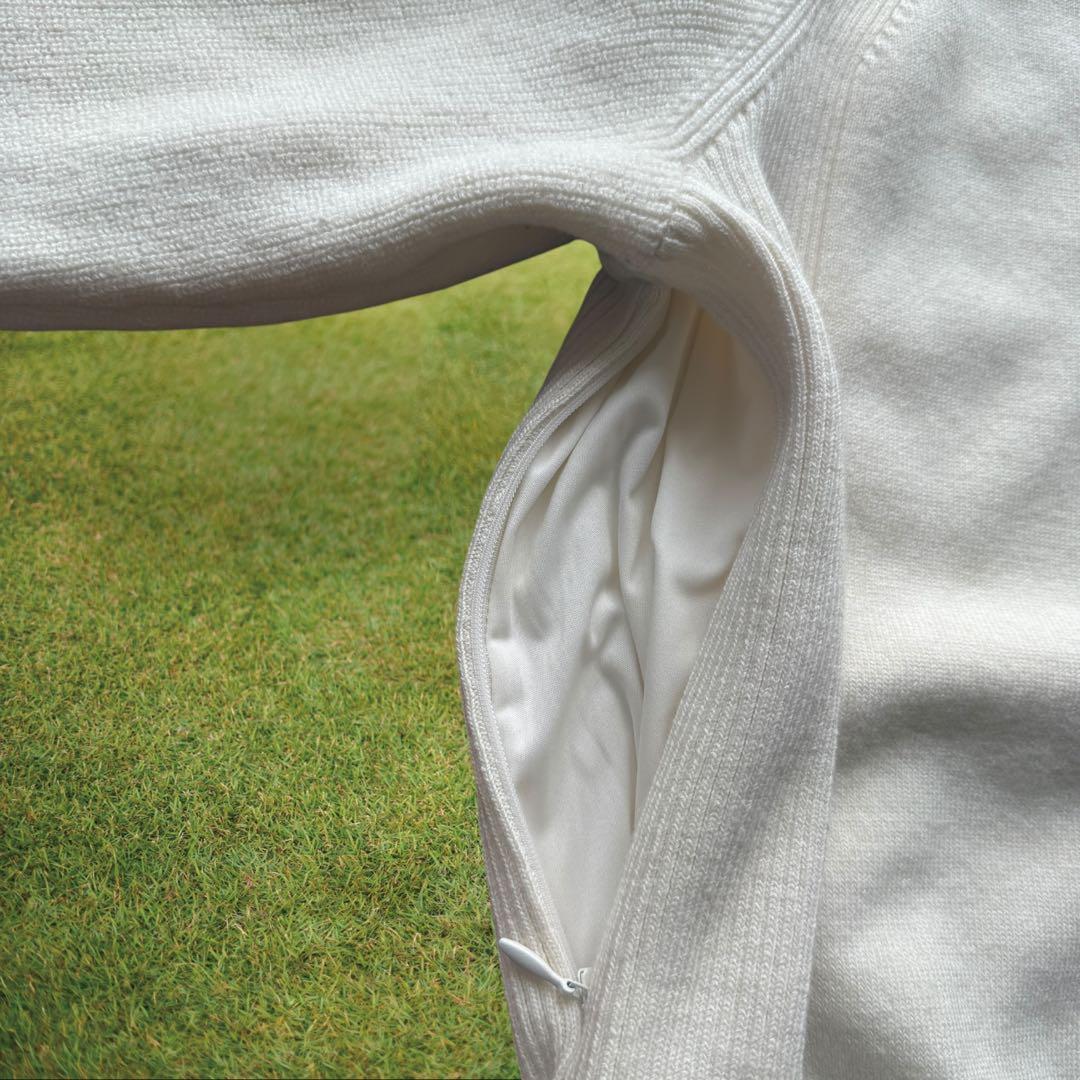 防寒　蓄熱　裏地付き　パーリーゲイツ　ニット　L〜XL相当 オフホワイト　紺　5