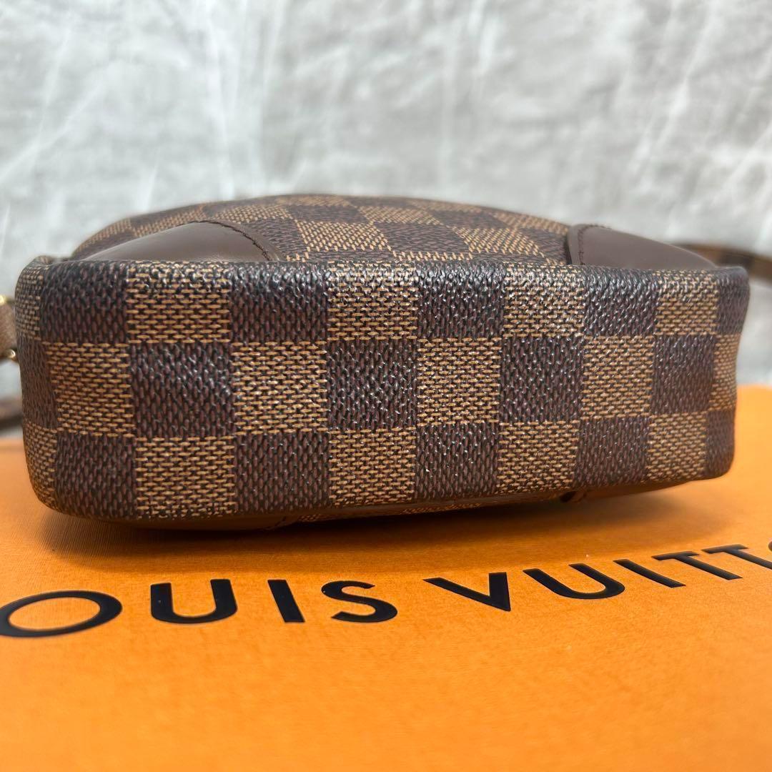 真贋済　ルイヴィトン　ダミエ　ダヌーヴ　ショルダーバッグ　エベヌ