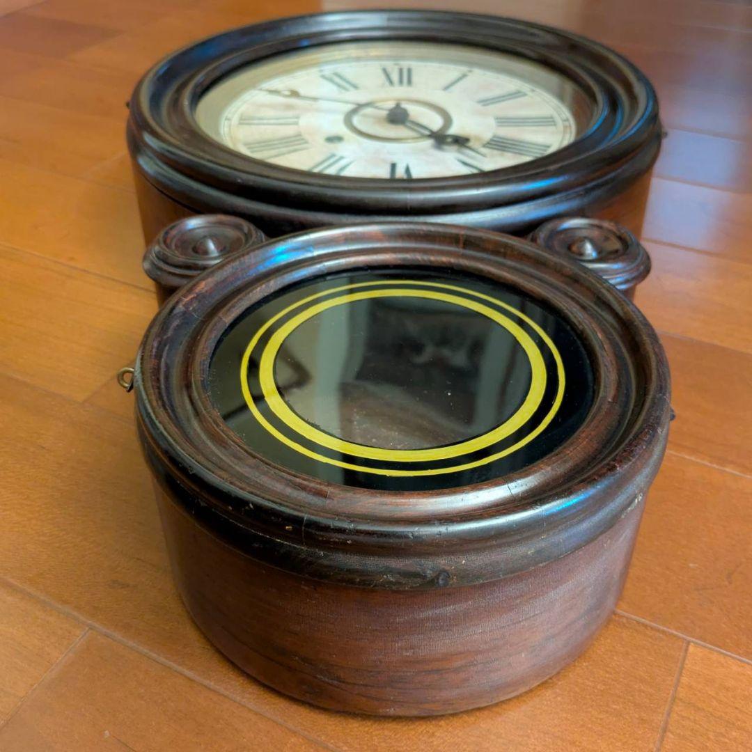 イングラハム掛時計　アンティーク掛時計　古時計　本四丸　ダルマ掛時計