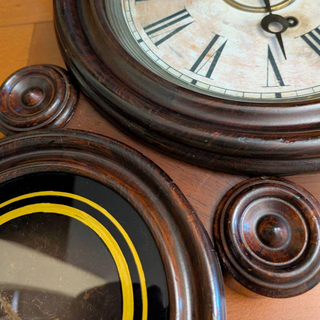 イングラハム掛時計　アンティーク掛時計　古時計　本四丸　ダルマ掛時計