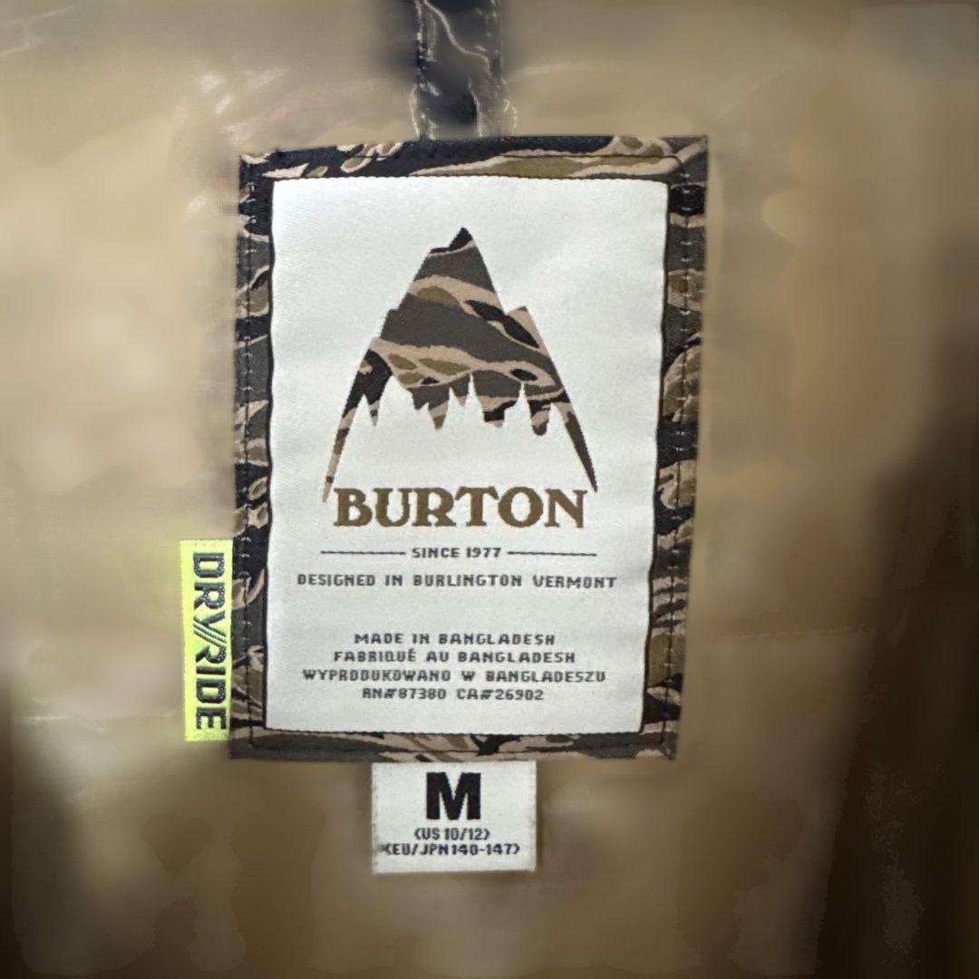 Burton 迷彩柄 フード付きスノーボードウェアMサイズ