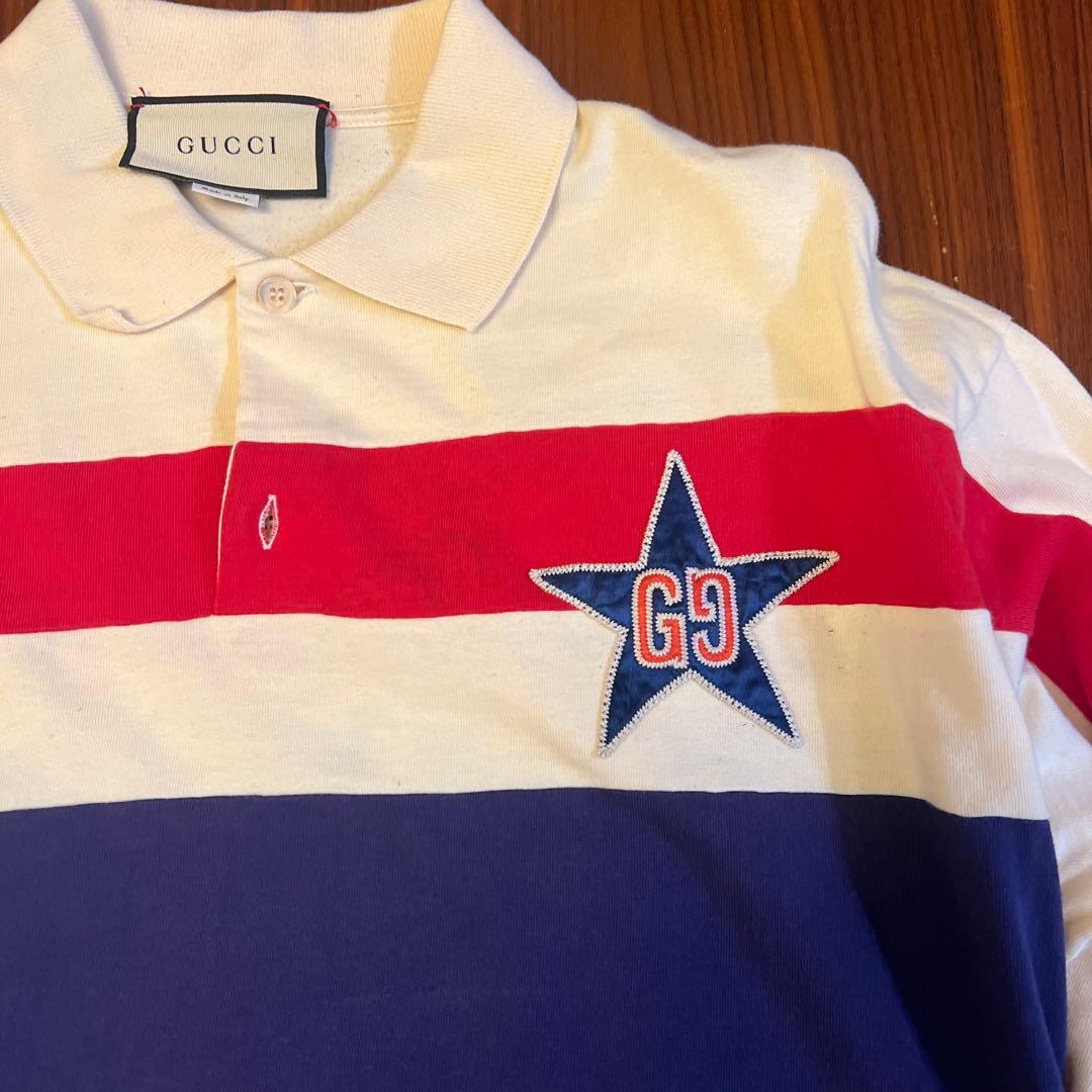 GUCCI ストライプ ポロシャツ 長袖　S