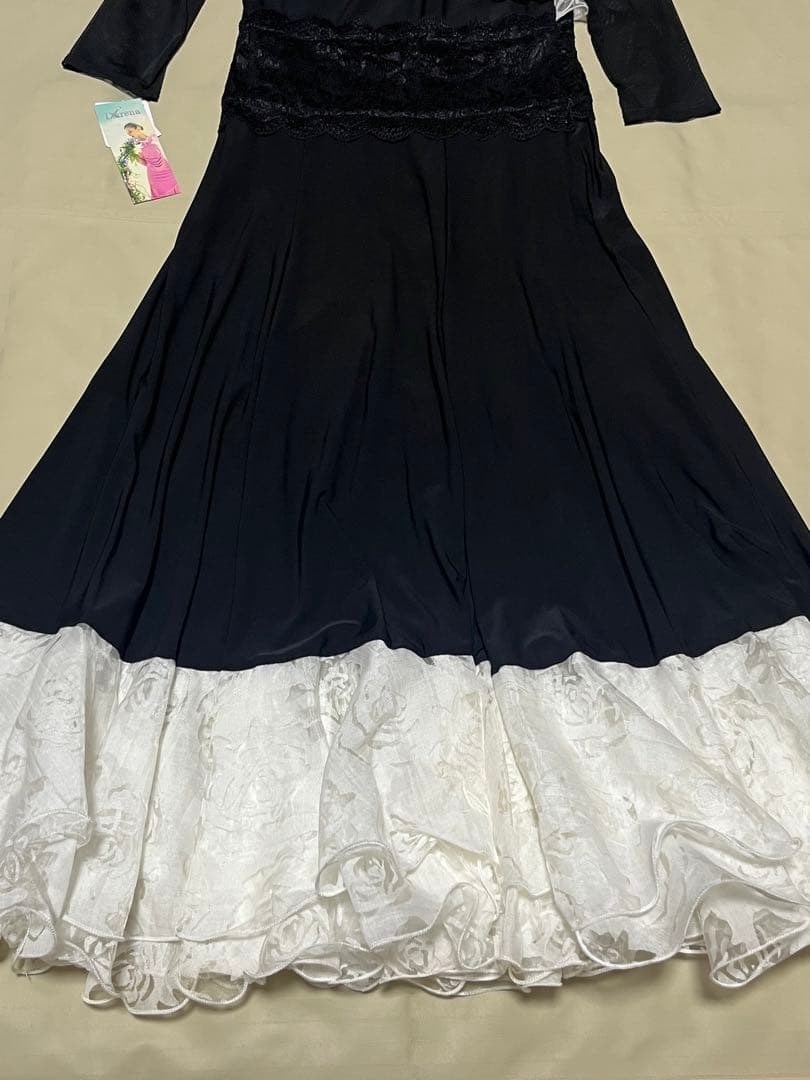 新品　レイリーナ Leirena 社交ダンス ワンピース ブラック フリーサイズ