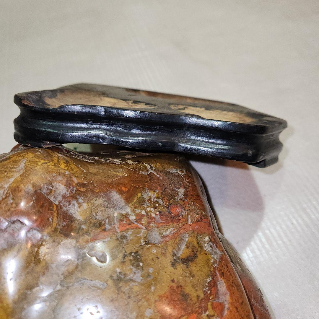 天然石 置物 赤褐色 金色、水石？