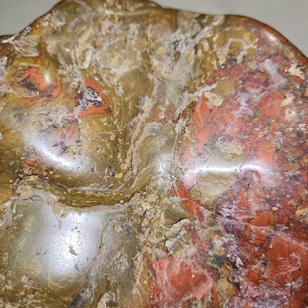 天然石 置物 赤褐色 金色、水石？