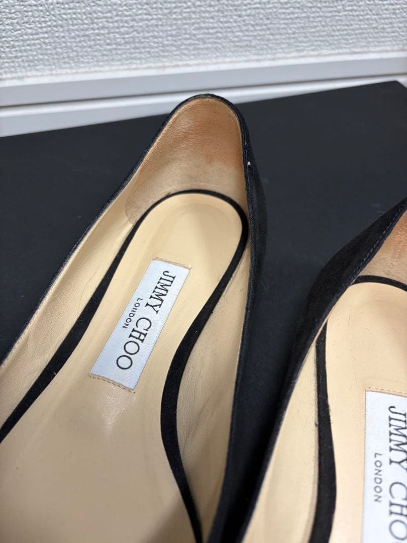 JIMMY CHOO ジミーチュウ ポインテッドトゥ フラットシューズ ブラック