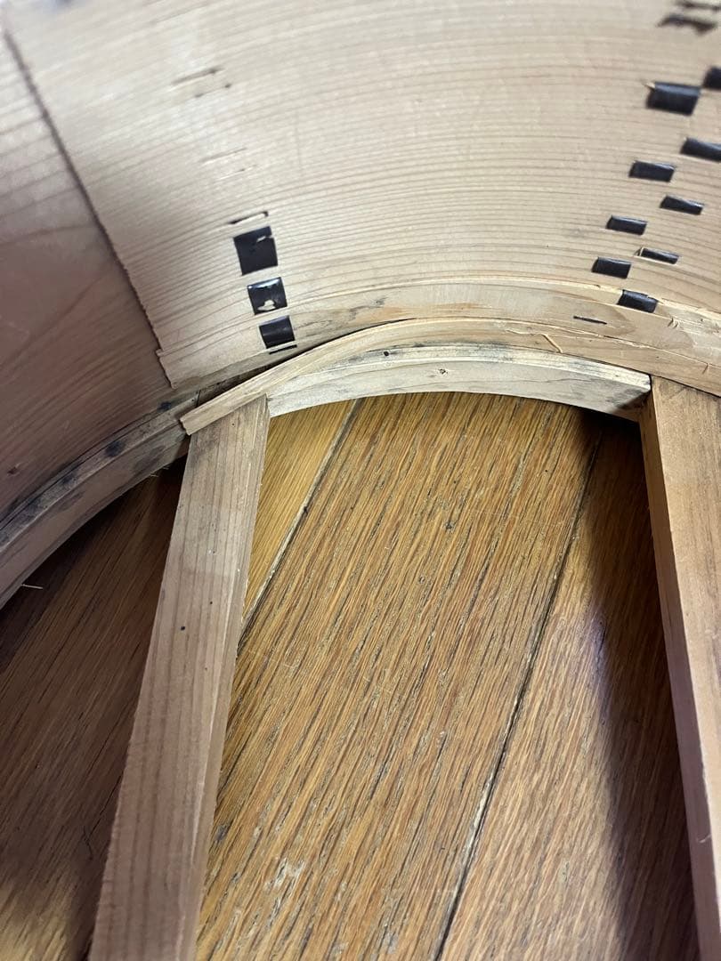 木製和せいろ　3段　古道具　古民具　大型　蓋なし　蒸し器　セイロ　30cm