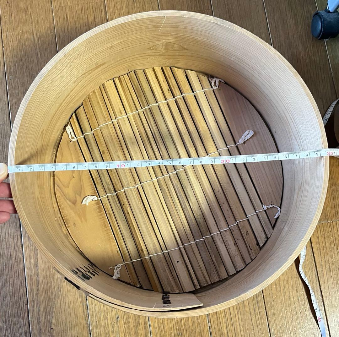 木製和せいろ　3段　古道具　古民具　大型　蓋なし　蒸し器　セイロ　30cm