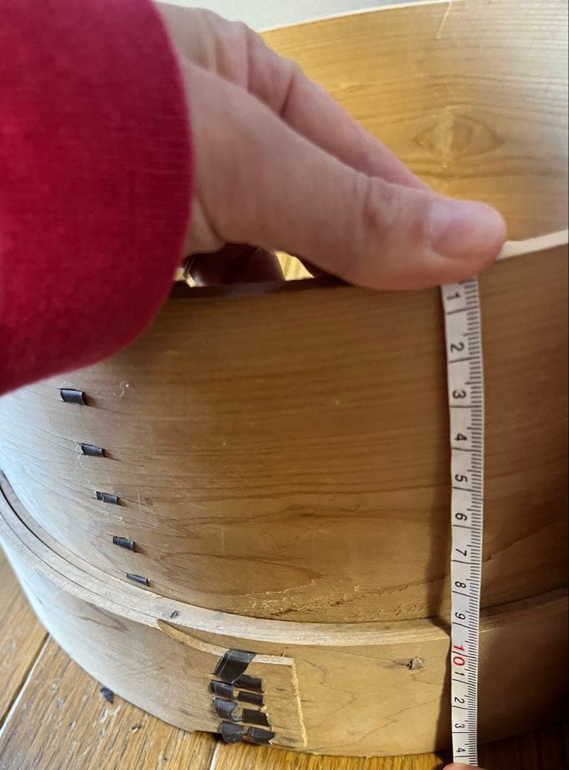 木製和せいろ　3段　古道具　古民具　大型　蓋なし　蒸し器　セイロ　30cm