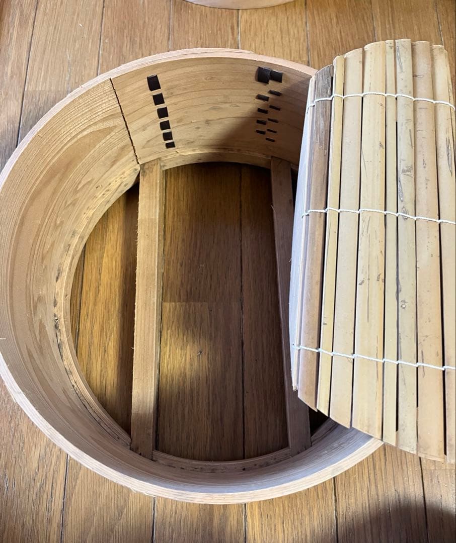 木製和せいろ　3段　古道具　古民具　大型　蓋なし　蒸し器　セイロ　30cm