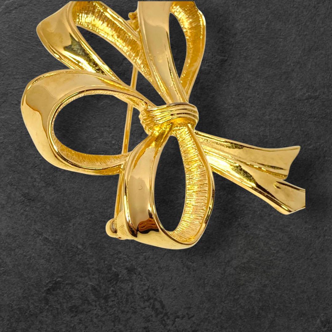 GIVENCHY ジバンシィ リボン ブローチ ゴールド 1-20