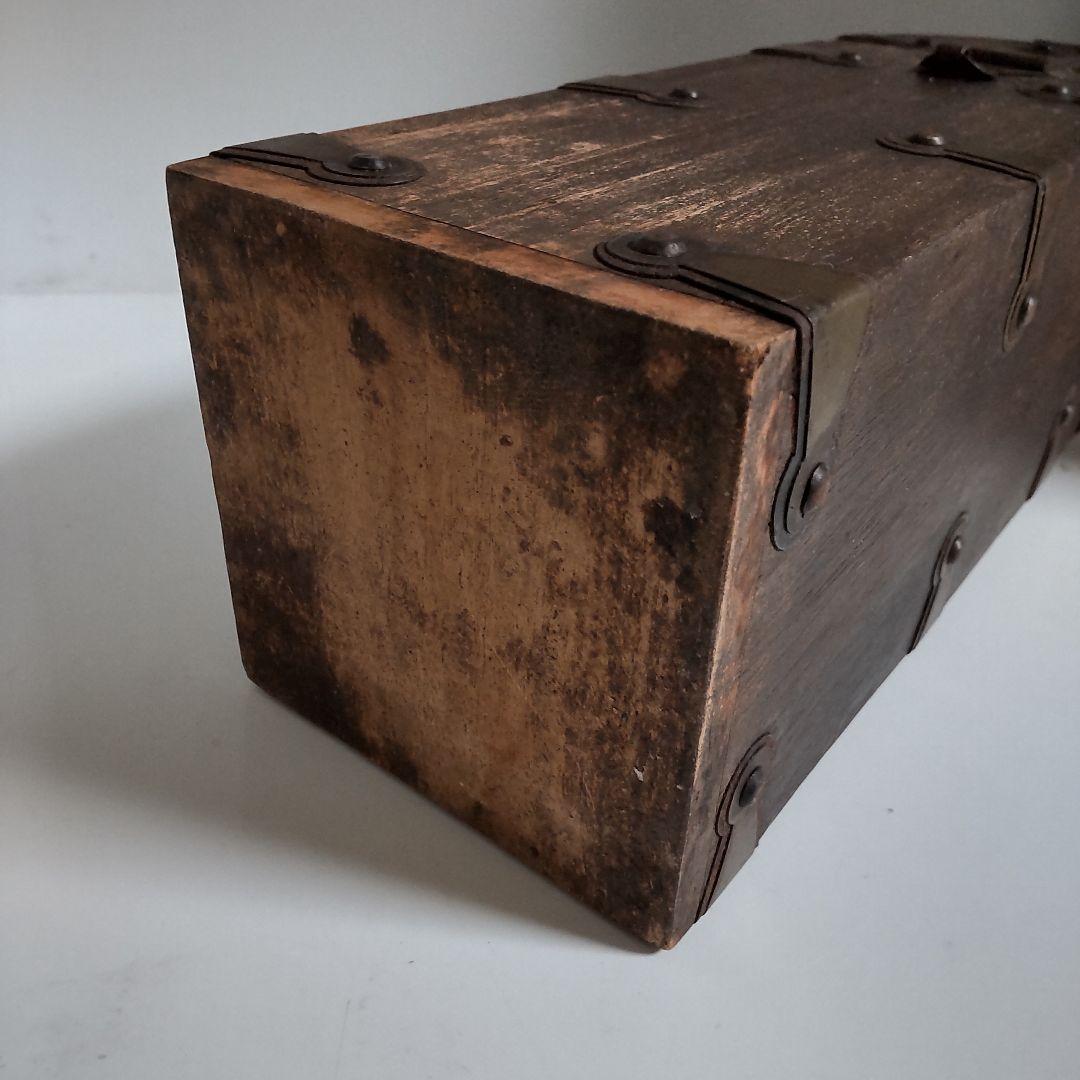 アンティーク 木製 ワイン ボックス 金具付き