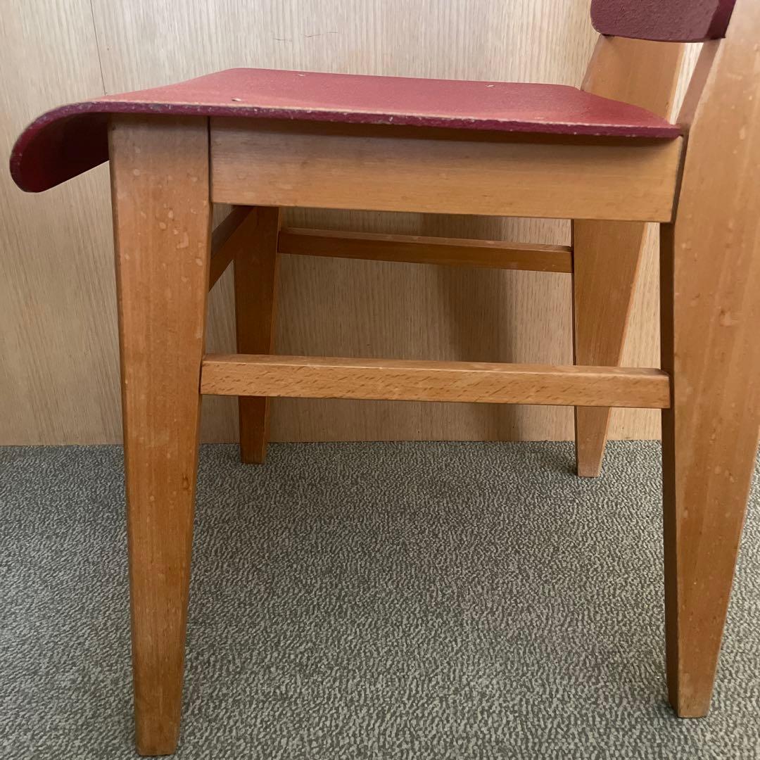 希少＊ジャン プルーヴェ 木製チェア 赤 1950年代