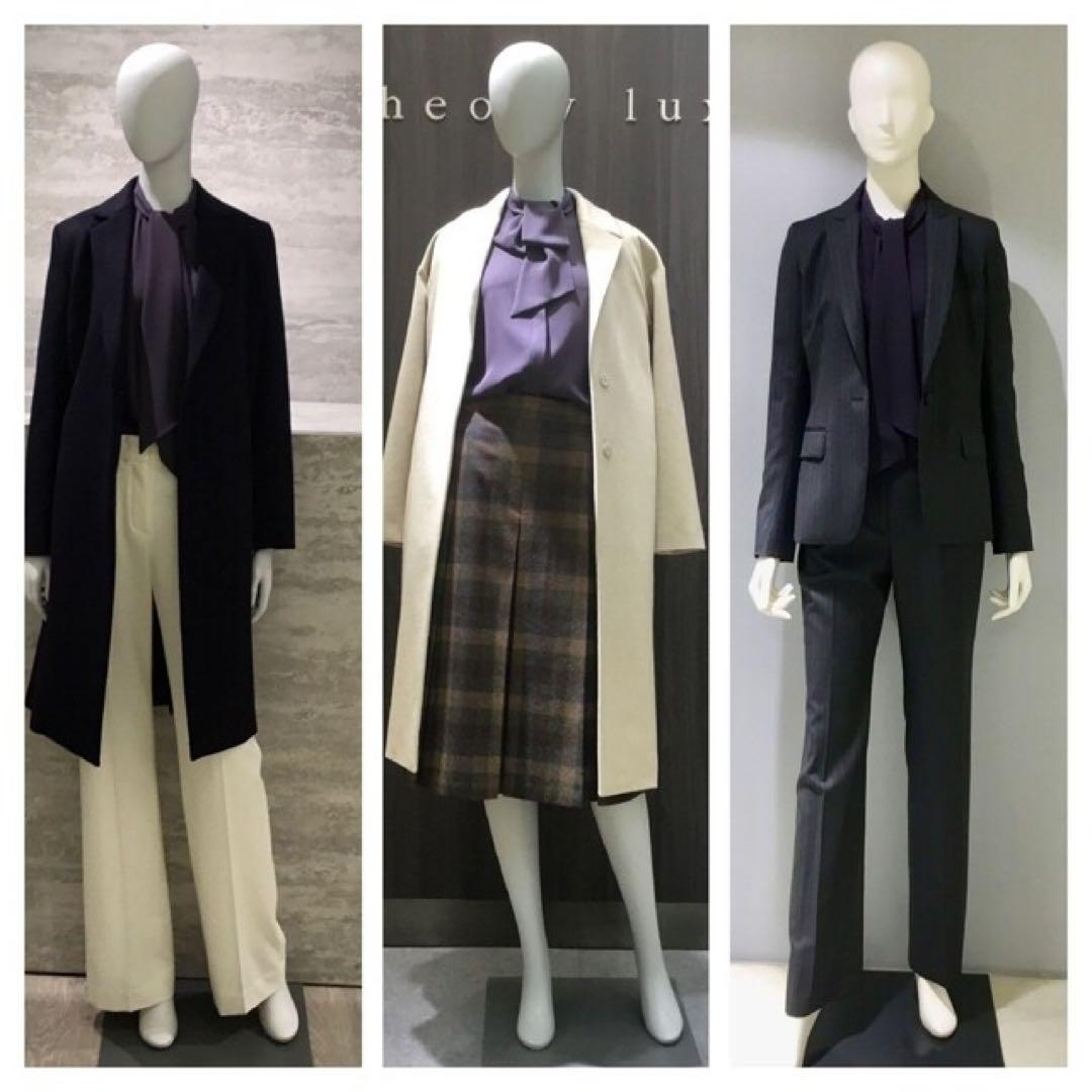 セオリーリュクス　ボウタイ　ブラウス　シャツ　ブラウス　チャコールグレー