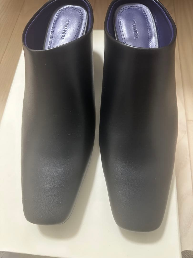 todayfulトゥデイフルSquaretoe Leather Sabot