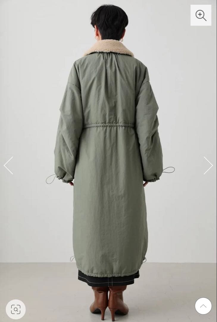 crie confortoリバーシブルバイカラー中綿コートMロングコート