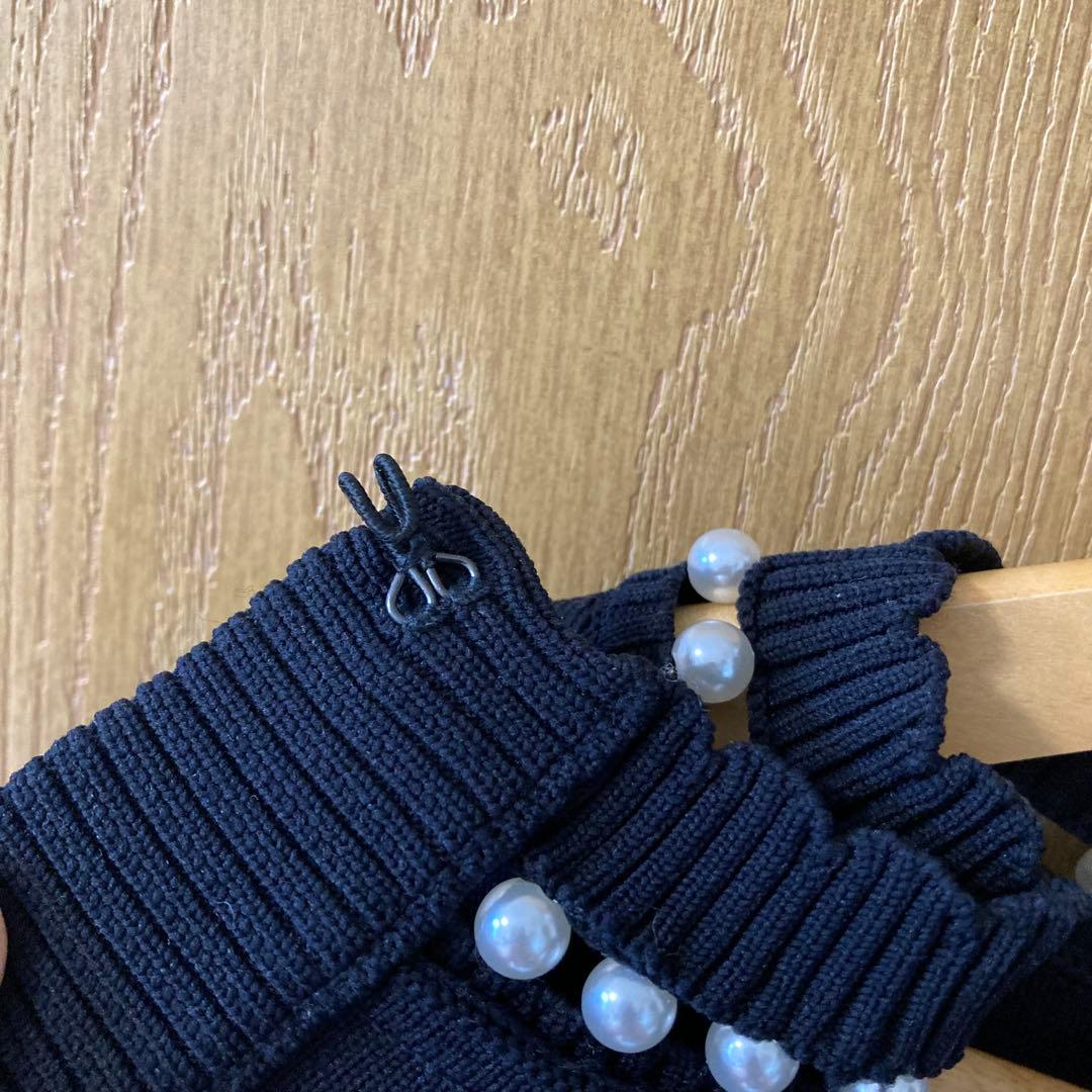 アメノチハレ　パール　ニットカーディガン　黒