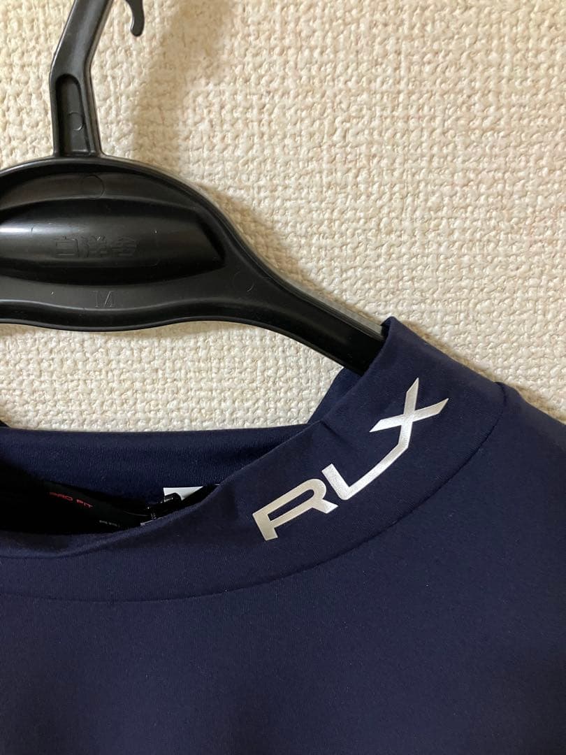 RLX ゴルフ ジャージ モックネック ロング スリーブ シャツ L ネイビー