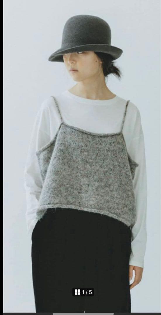 かぐれ　カラーネップアルパカニットキャミソール