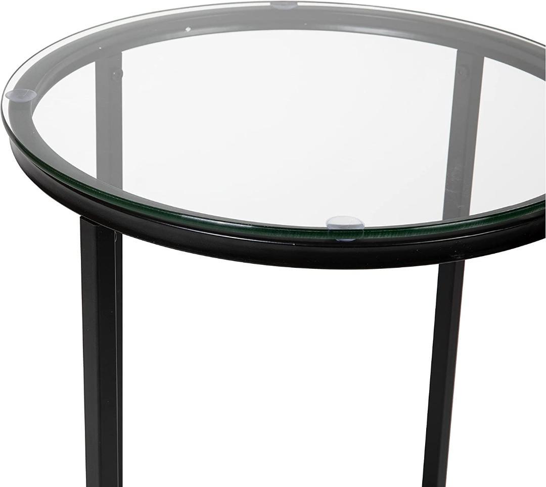 サイドテーブル 強化ガラス 多目的 モダンなデザイン