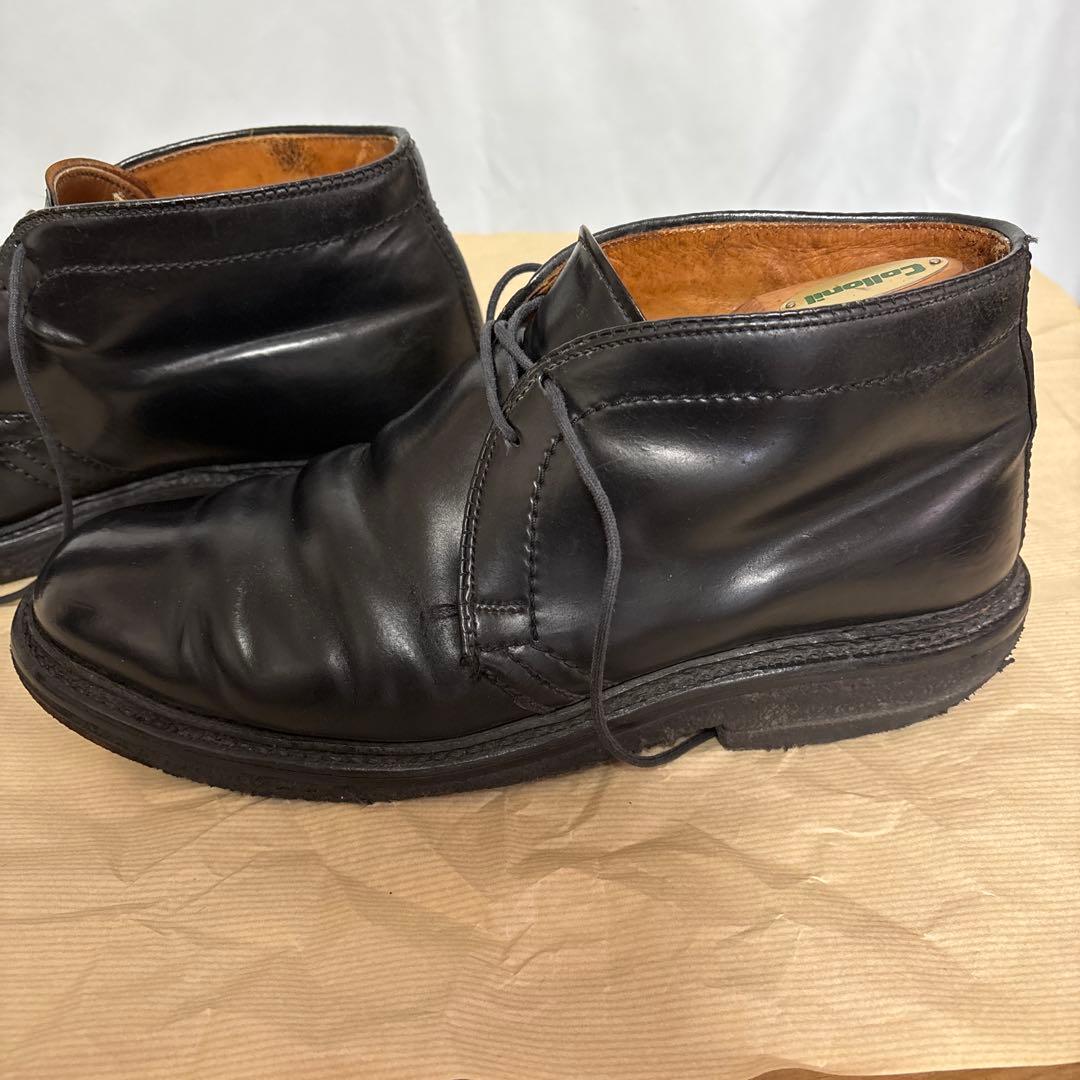 黒 レザー チャッカブーツ