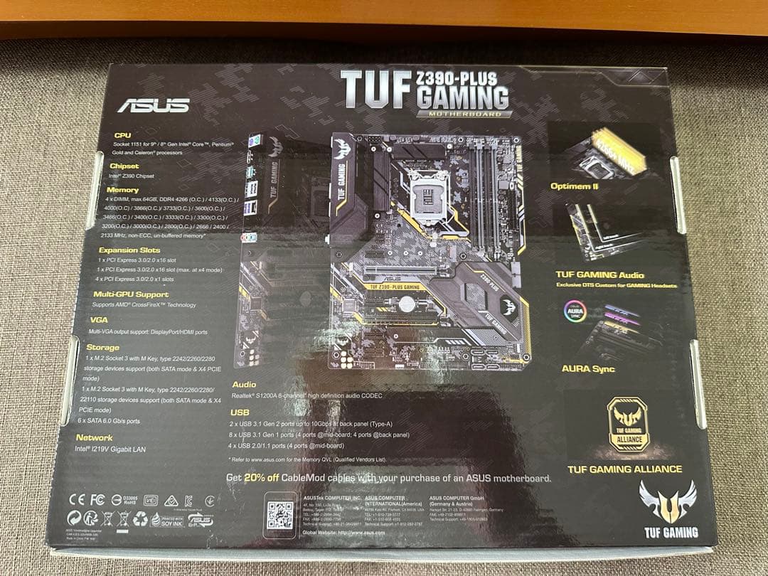 ASUS TUF-GAMING Z390-PLUS i5-9400付き