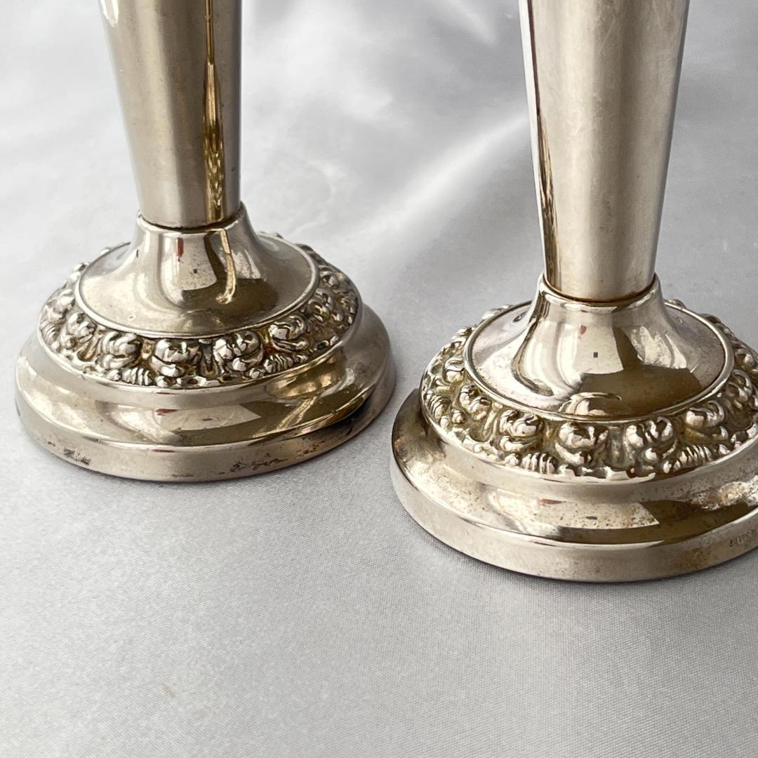 【IANTHE】ローズボウルバラ / 薔薇の花器セット　5点【シルバープレート】