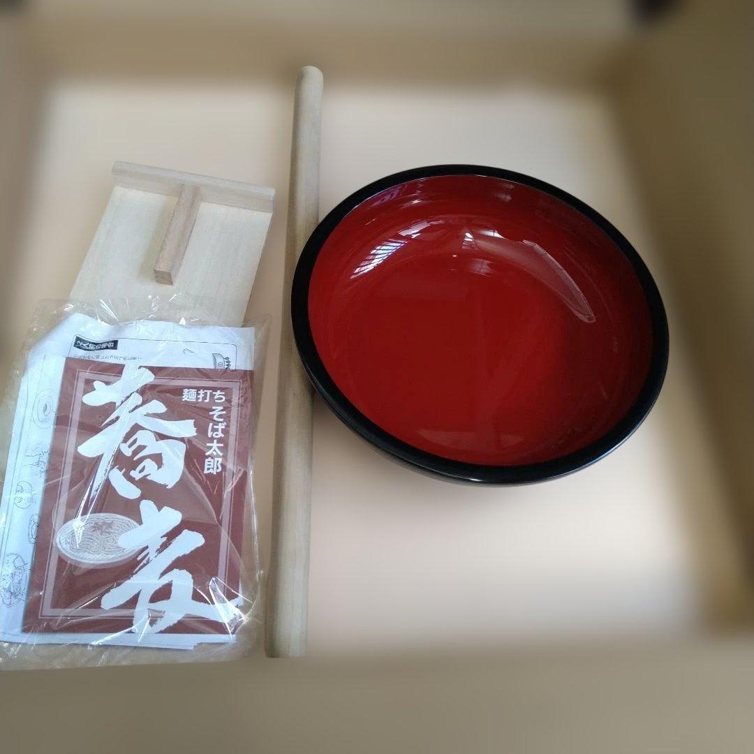 そば打ちセット　板、棒、鉢、こま板、包丁、冊子セット