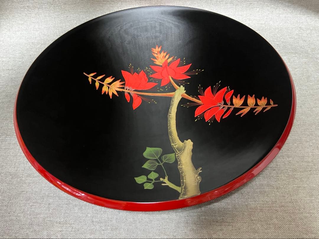 沖縄漆器　べんぼう 紅房 漆大皿