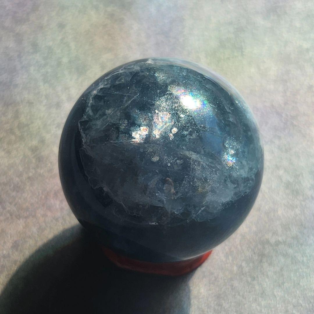 【一点物】虹入り✨フローライト スフィア 丸玉 ✩.*˚ インテリア