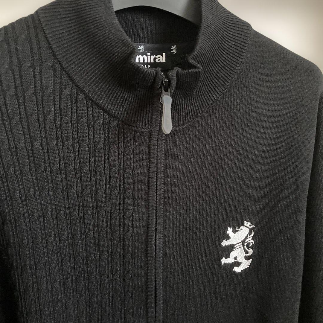 【新品】Admiral ゴルフメンズジップアップセーター ブラック Lサイズ防寒