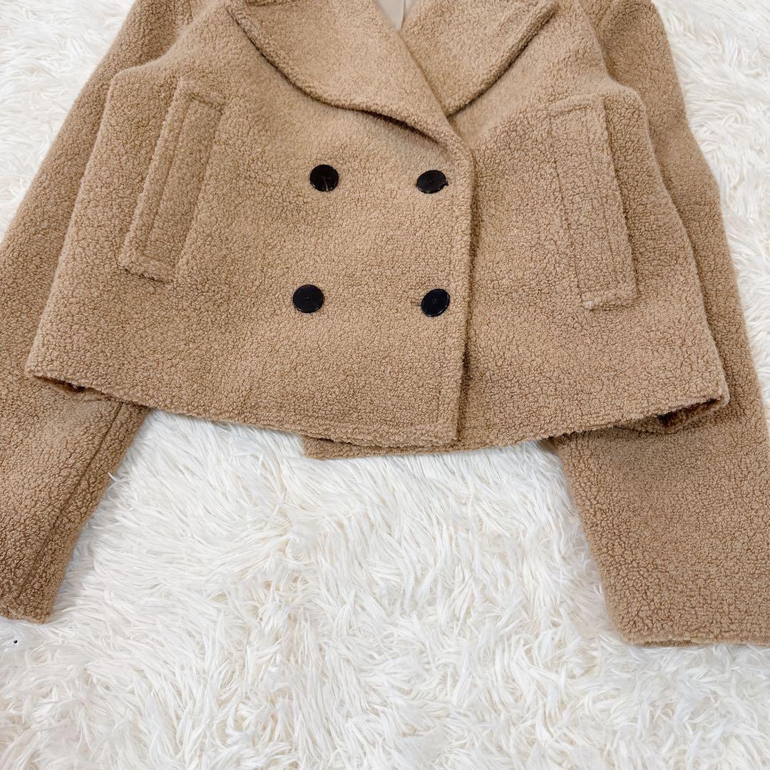 美品　22AW セオリー 7万 TEDDY FLEECE ボアPコート キャメル