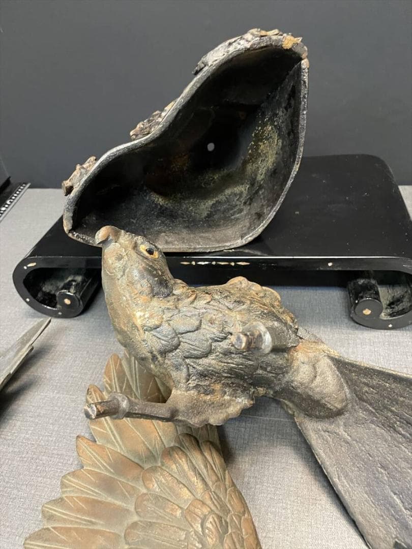 限定値下　まごころ堂　銅器の鷹　銅製　置物　5783