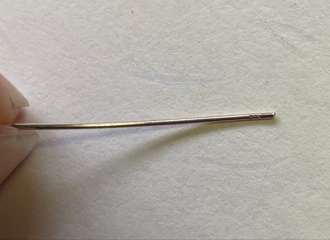 18金ゴールド 2連ドロップ型イヤリング　片耳