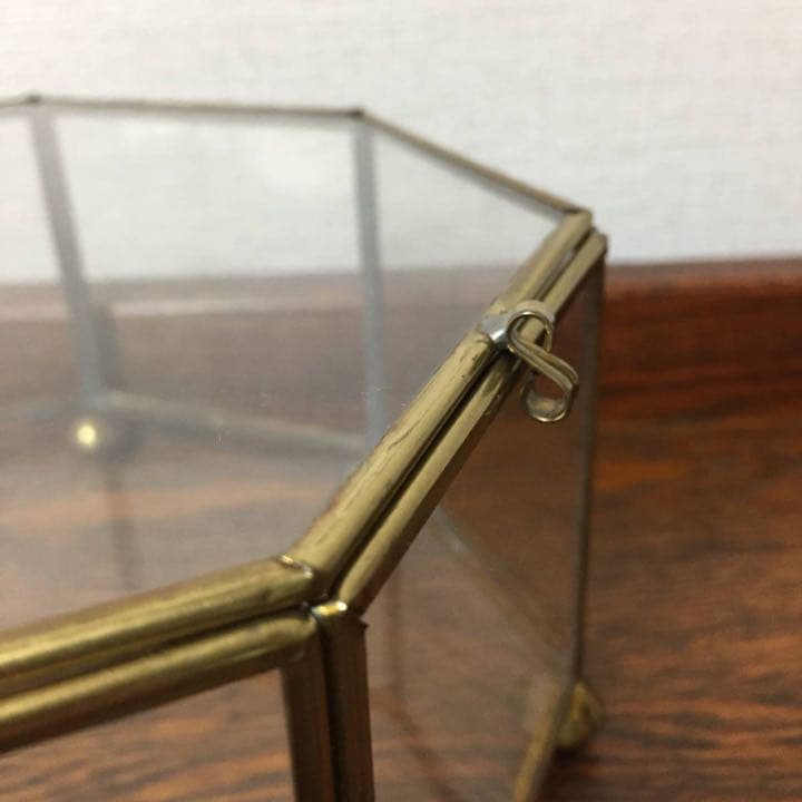クリスマスセール♪ビンテージ☆八角型ガラスジュエリーケース ショーケース 収納