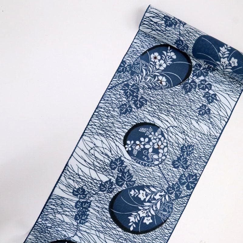 《いー★ハイブリ仕立て＋竺仙浴衣『綿紅梅』小紋■団扇秋草◆反25-16