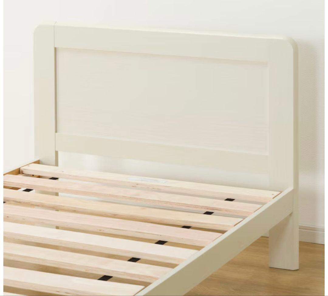 【現地引取OK】新品 ホワイト木製すのこシングルベッド フレーム