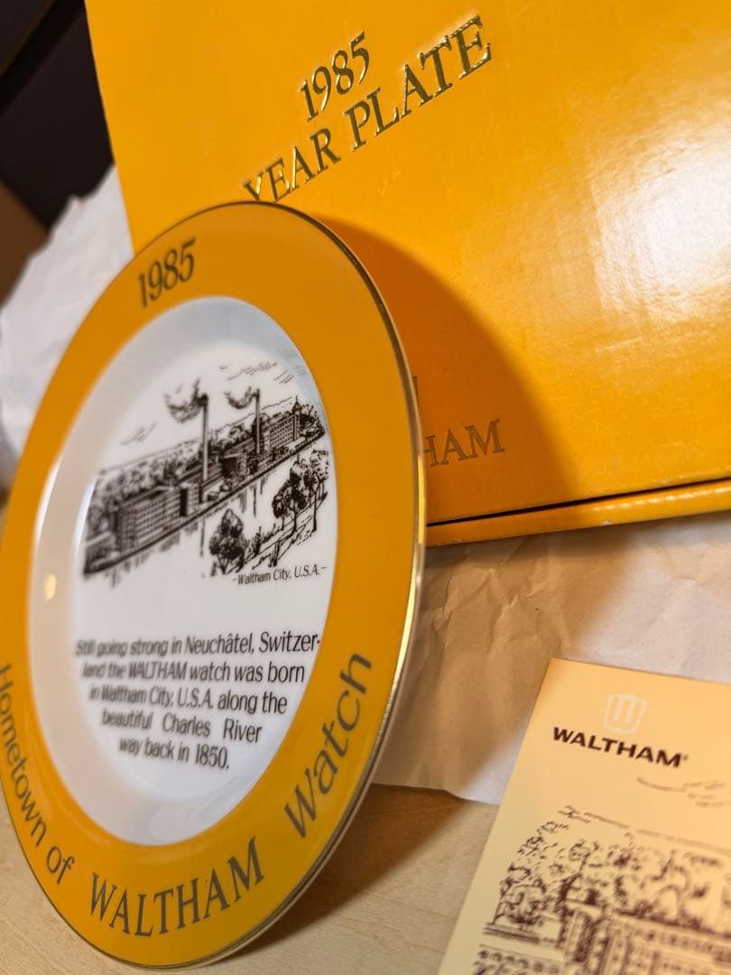 【箱・説明書付き】WALTHAM 1985年 YEAR PLATE 記念プレート