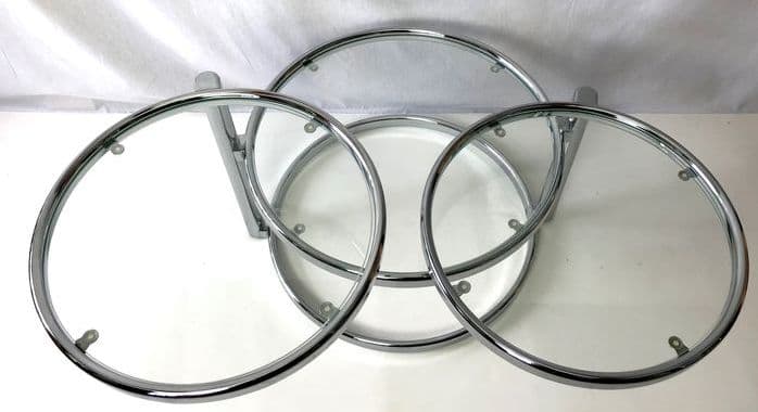 1980's　スペースエイジ　メタル　フープ　スイング　サイド　ラック　テーブル