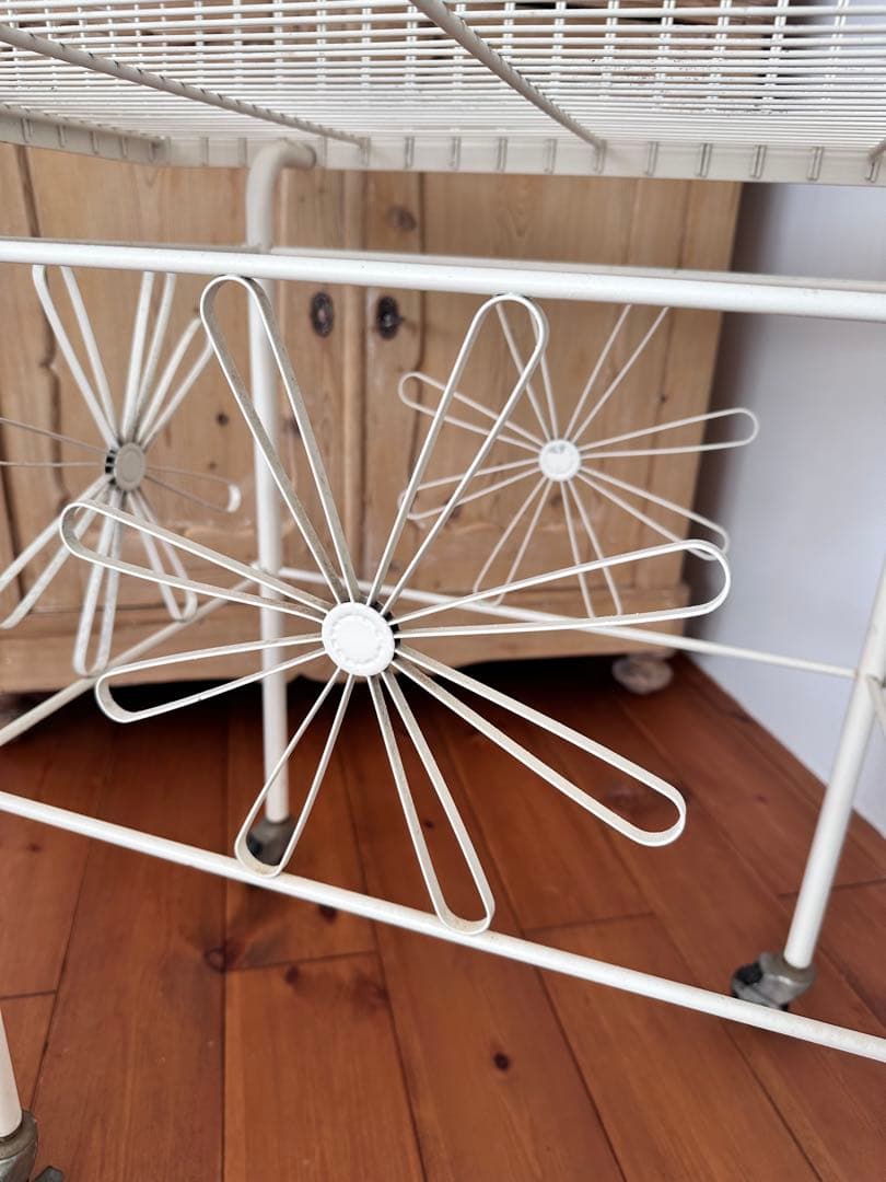 フランスアンティーク　アイアンワゴン　ガーデニング　フラワーワゴンキャスター付き