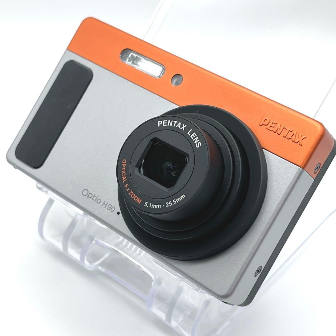 極美品 PENTAX Optio H90 オレンジ シルバー　可愛すぎるコンデジ