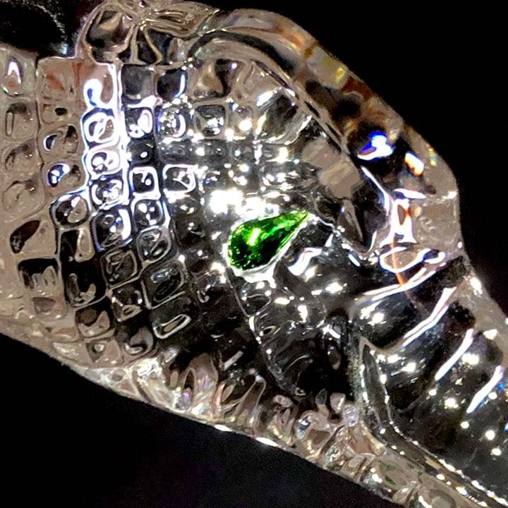 BACCARATバカラ/美品　純正箱付 45cm 「緑の涙」クロコダイル　ワニ