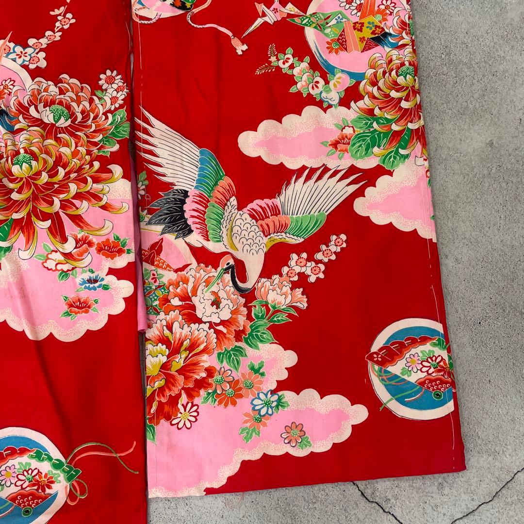 七五三　3歳女の子　アンティーク着物【K3-08】