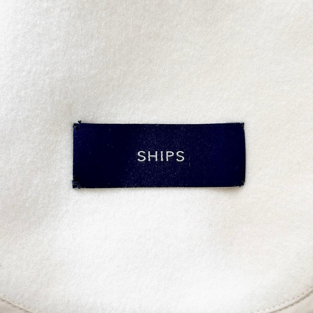 極美品✨シップス ハミルトンウール ダブル テーラードリバーコート ホワイト　M