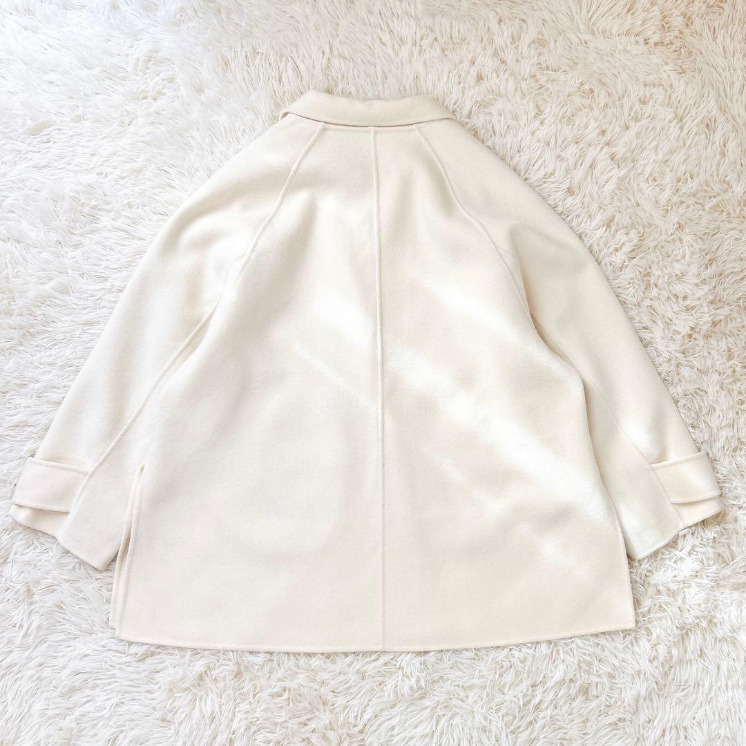 極美品✨シップス ハミルトンウール ダブル テーラードリバーコート ホワイト　M