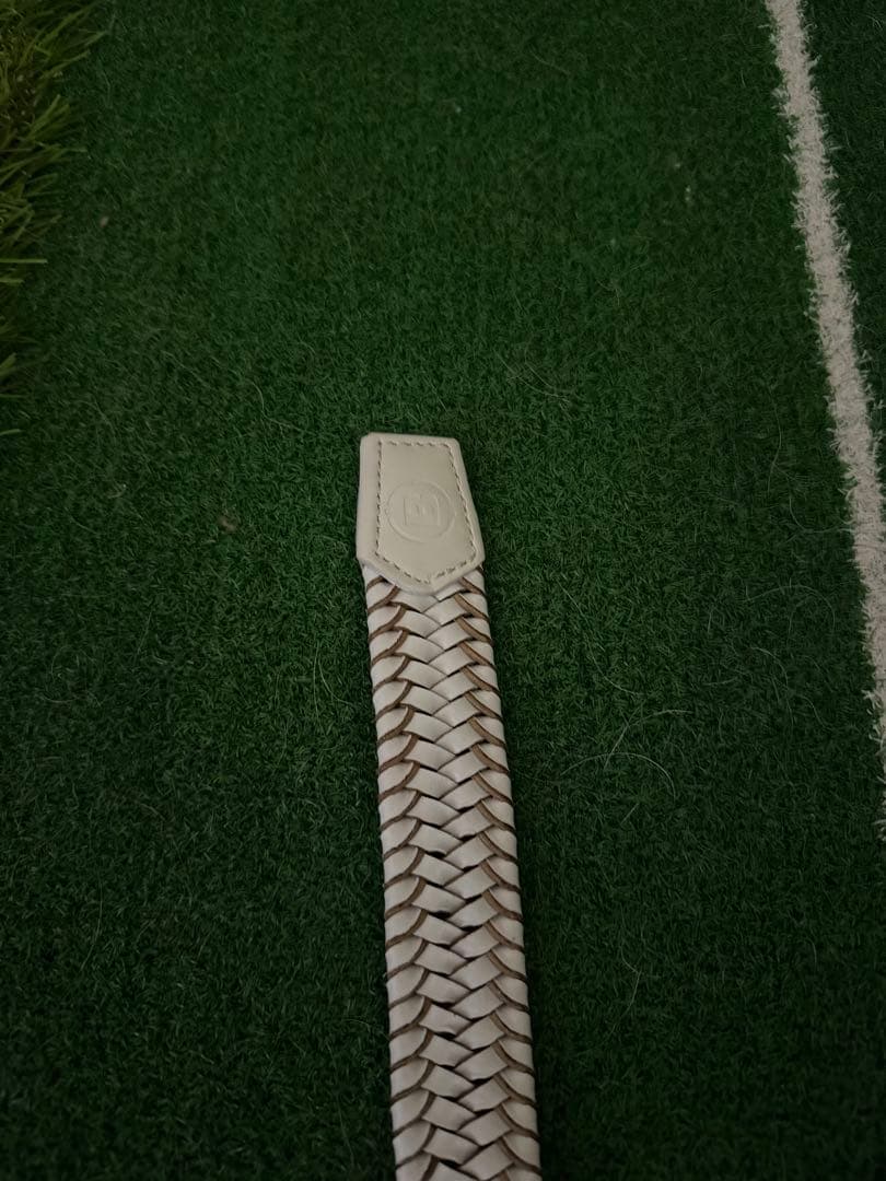 ブリーフィング　ホワイト編み込み ベルト Mファイヤーマンバックル