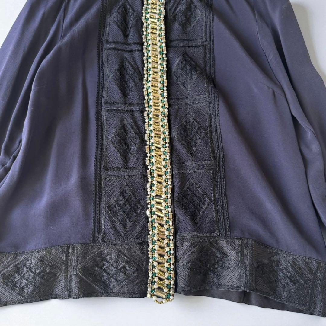 希少✨ドリスヴァンノッテン シルクブラウス　ビジュー装飾 　刺繍