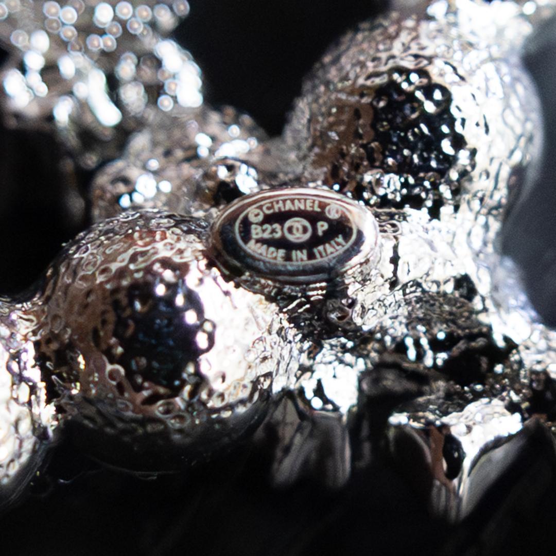 シャネル ココマーク No5 ブローチ B23P シルバーパール ラインストーン